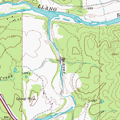 Topographic Map of Elm Creek, TX