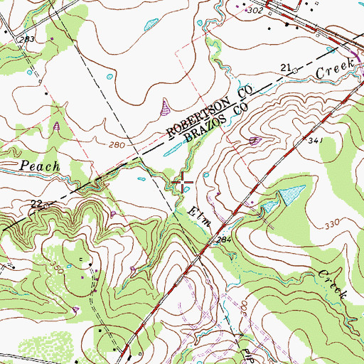 Topographic Map of Elm Creek, TX