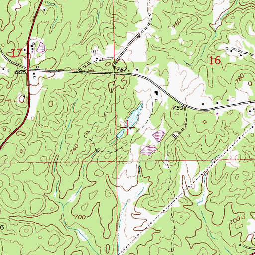Topographic Map of Jones Pond, AL