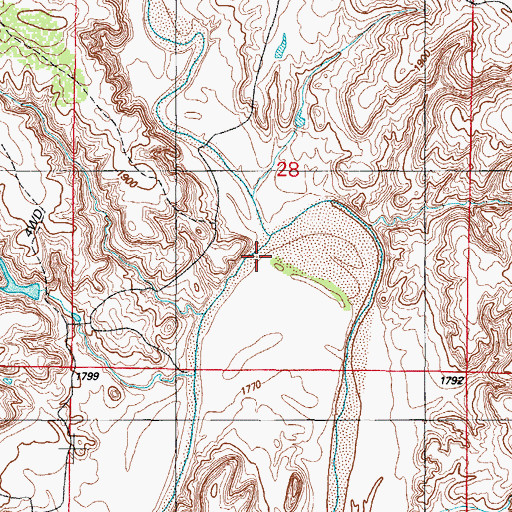 Topographic Map of Elm Creek, TX