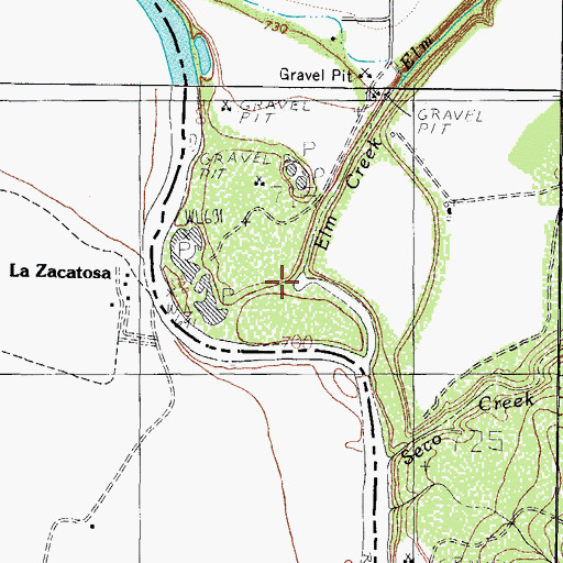 Topographic Map of Elm Creek, TX