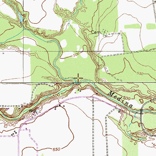Topographic Map of Elm Creek, TX