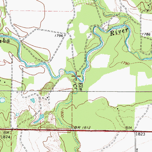 Topographic Map of Elm Creek, TX