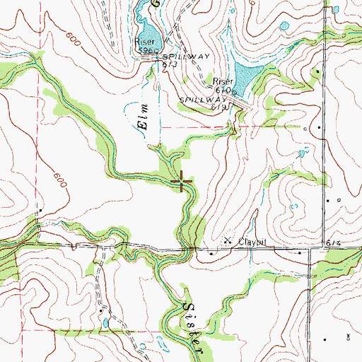 Topographic Map of Elm Grove Creek, TX