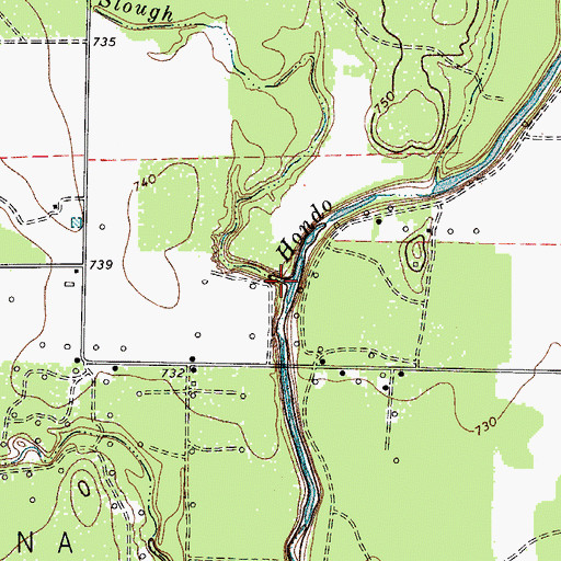 Topographic Map of Elm Slough, TX