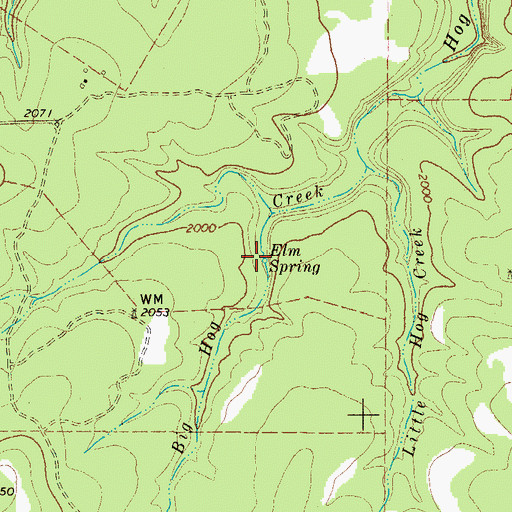Topographic Map of Elm Spring, TX