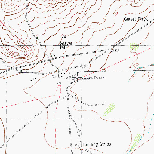 Topographic Map of Elsinhore Ranch, TX