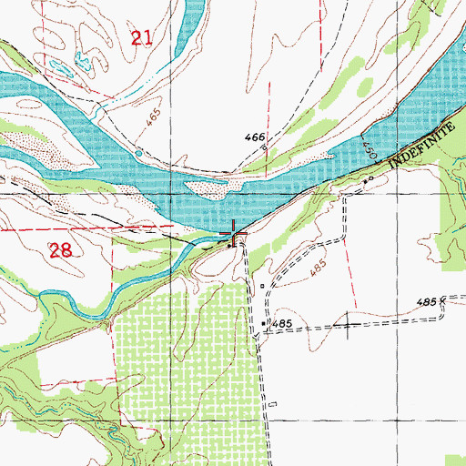 Topographic Map of Elwood Creek, TX