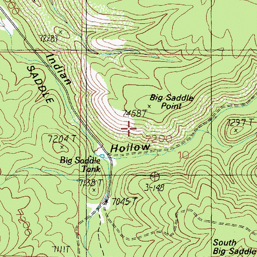 Topographic Map of Big Saddle Point, AZ