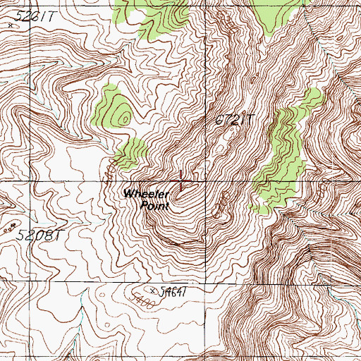 Topographic Map of Wheeler Point, AZ