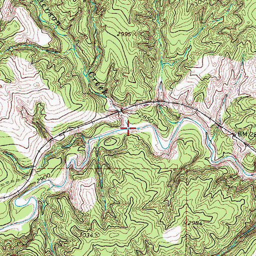 Topographic Map of Emerson Creek, TX