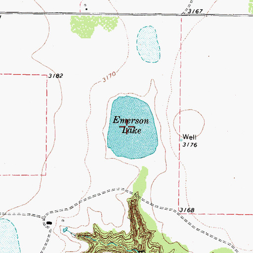Topographic Map of Emerson Lake, TX