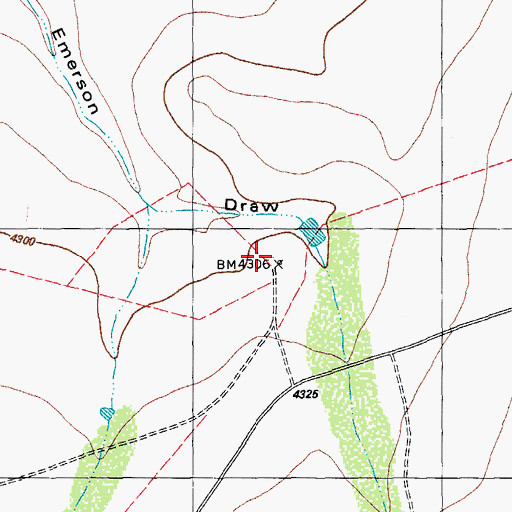 Topographic Map of Emerson Ranch, TX