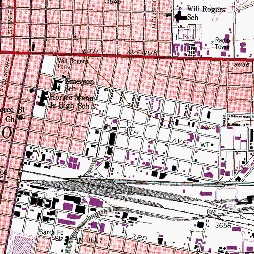 Topographic Map of Emerson Elementary School, TX