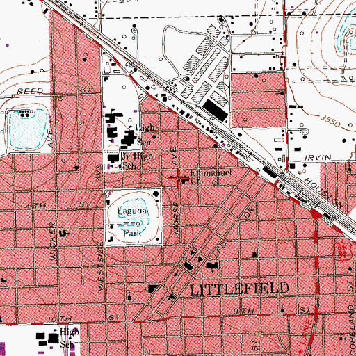 Topographic Map of Emmanuel Church, TX