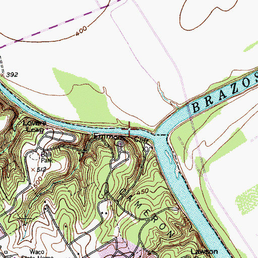 Topographic Map of Emmons Cliff, TX