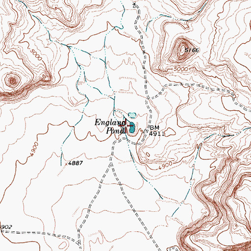 Topographic Map of England Pond, TX