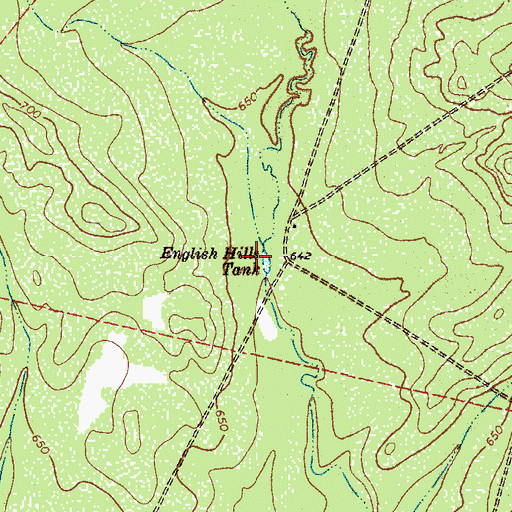 Topographic Map of English Hills Tank, TX