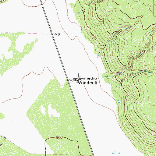 Topographic Map of Enmedio Windmill, TX