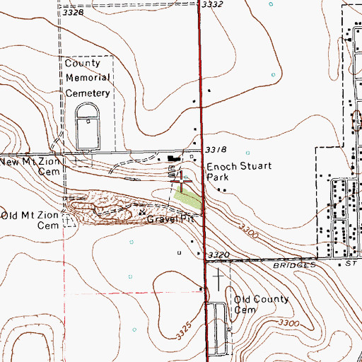 Topographic Map of Enoch Stuart Park, TX