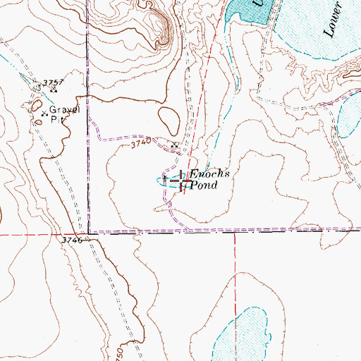 Topographic Map of Enochs Pond, TX