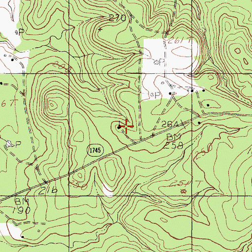 Topographic Map of Enon Church, TX