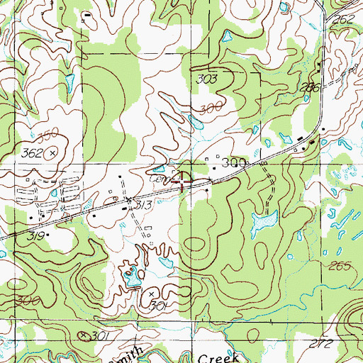 Topographic Map of Enterprise Church, TX