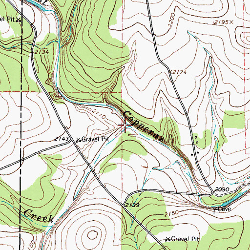 Topographic Map of Epps Creek, TX