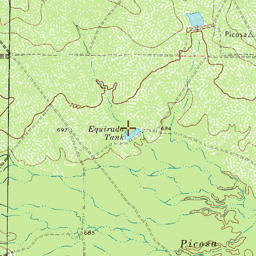 Topographic Map of Equirada Tank, TX