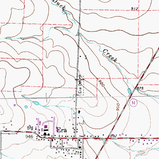 Topographic Map of Era Cemetery, TX