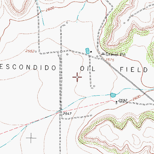 Topographic Map of Escondido Oil Field, TX