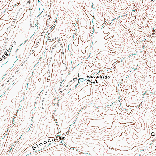 Topographic Map of Escondido Tank, TX