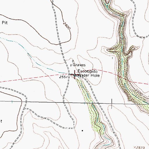 Topographic Map of Escondido Water Hole, TX