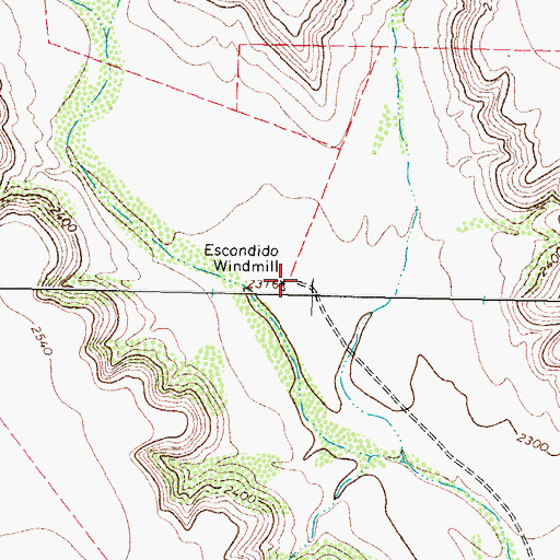 Topographic Map of Escondido Windmill, TX