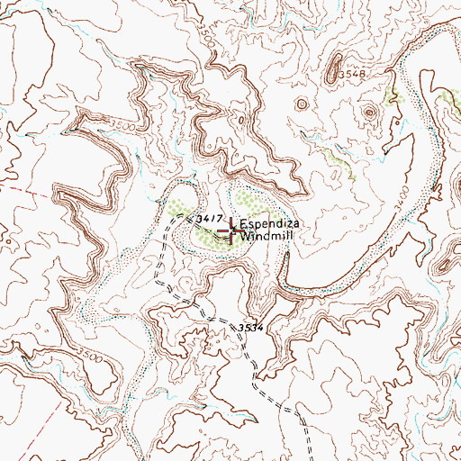 Topographic Map of Espendiza Windmill, TX