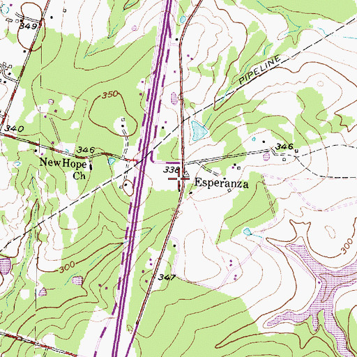 Topographic Map of Esperanza, TX
