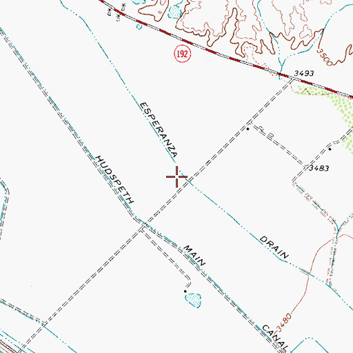 Topographic Map of Esperanza Drain, TX