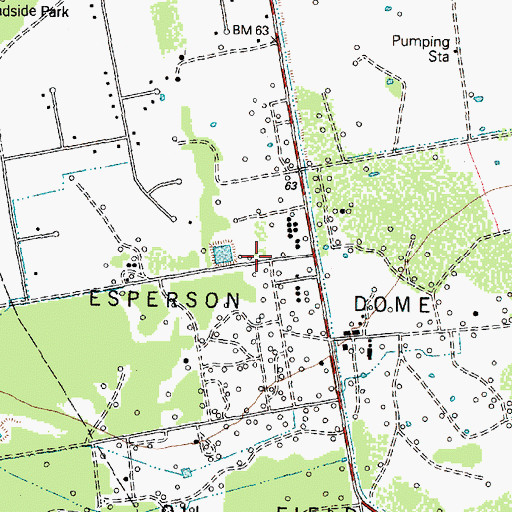 Topographic Map of Esperson Dome Oil Field, TX