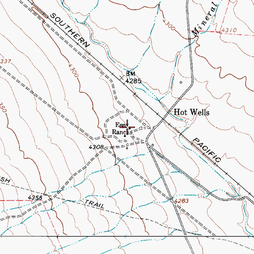 Topographic Map of Espy Ranch, TX