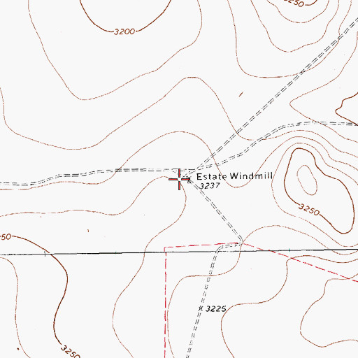 Topographic Map of Estate Windmill, TX