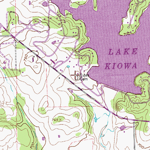 Topographic Map of Este Cemetery, TX