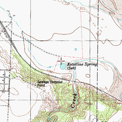 Topographic Map of Estelline Spring, TX