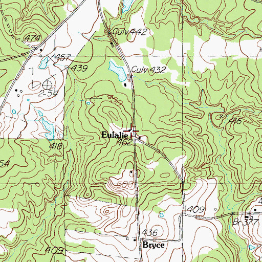 Topographic Map of Eulalie, TX
