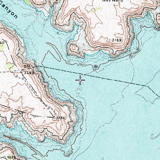Topographic Map of Evans Canyon, TX