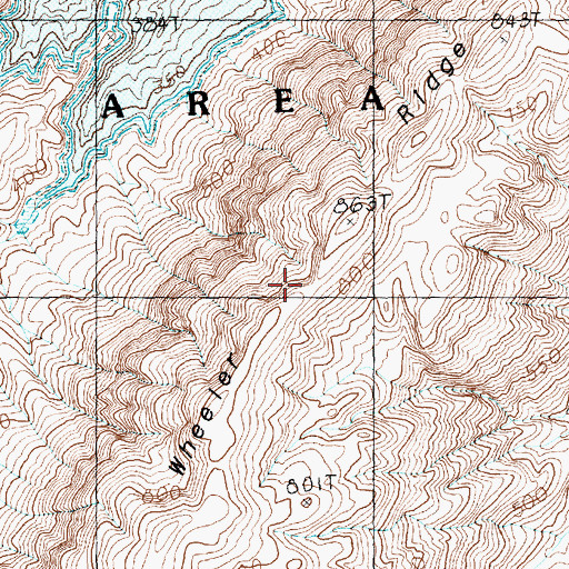 Topographic Map of Wheeler Ridge, AZ