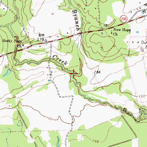 Topographic Map of Eve Branch, TX
