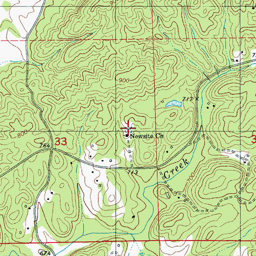 Topographic Map of New Site Cemetery, AL