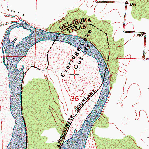 Topographic Map of Everidge Lake Cut-off, TX