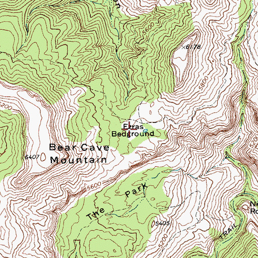 Topographic Map of Ezras Bedground, TX