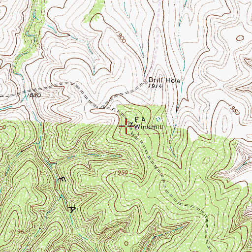 Topographic Map of F A Windmill, TX